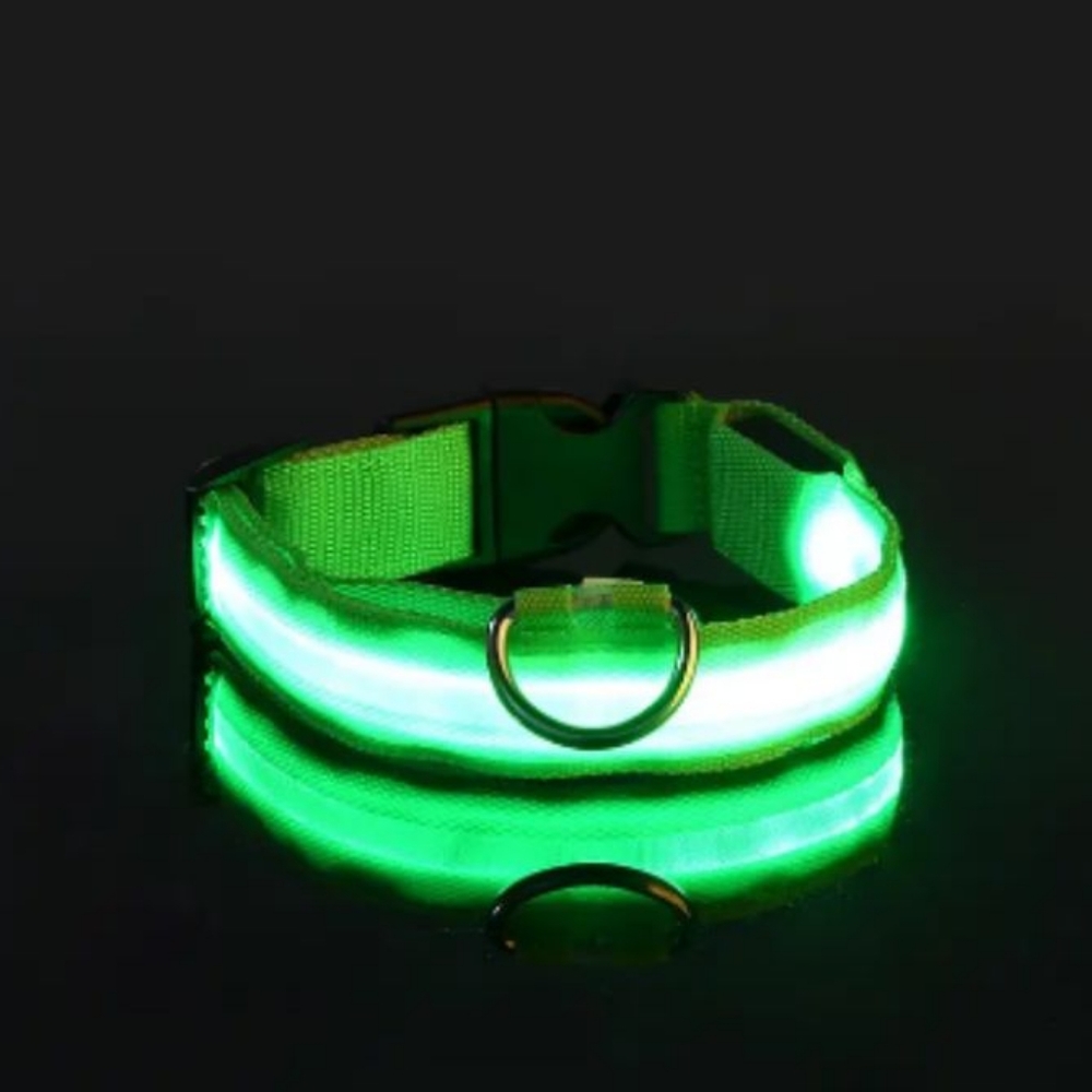 Green XS LED pet collar
